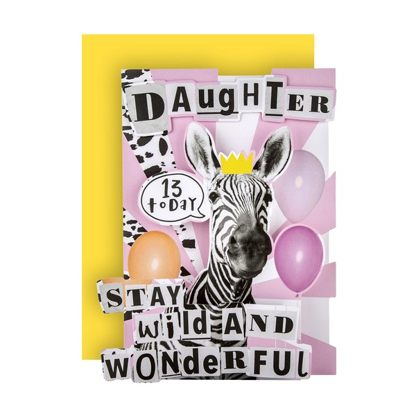 Hallmark 13th Birthday Card for Daughter - Funny 3D Die Cut Design