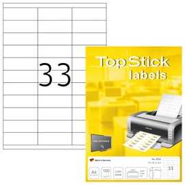 Top Stick 8702 Universal Labels 70 x 25.4 mm White