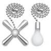Dotlite Silver Ceiling Fan Pull Chain Set, 2Pack 3mm Diameter