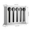 Utensil Dispenser,5 Compartment Stainless Steel Cutlery Organizer,Forks Spoons Dispenser,Plastic Silverware