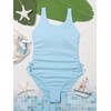OYOANGLE Traje de baño de una pieza con tirantes delgados,