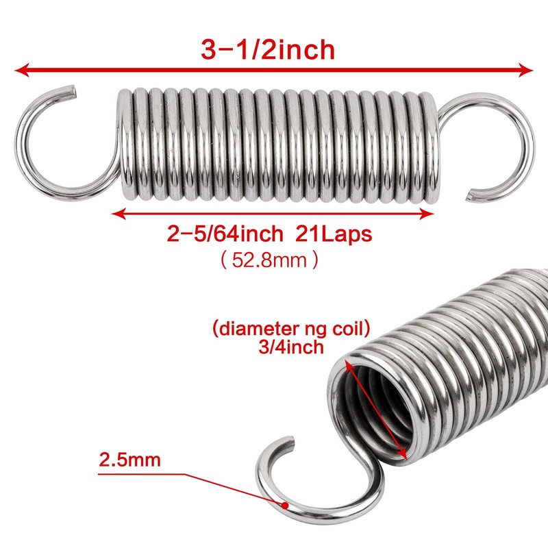 GUPO 3-1/2inch (2Pcs) Recliner Sofa Chair Springs Replacement Mechanism Tension