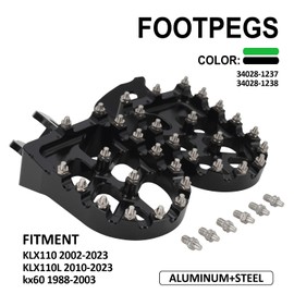 AnXin Dirt Bike Foot Pegs Motorcycle Footpegs Foot Pedals Rests CNC for KLX 110 KLX110 2002-2023 KLX110L 2010-2023 KX60 1998-2003 Pit Bike Black
