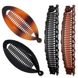 Pack of 4 Banana Clips, Plastic Hair Clips, Women's Thin Hair (Two Shapes), Vintage Hair Clip, Banana Clip Hair, Thin Hair Banana Hair Clips, Banana Hair Clips, Hair Clip Banana Hair Women