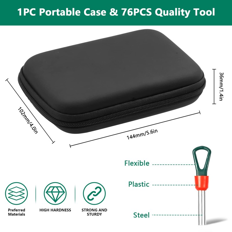 Hossom 76 Pieces Car Release Tool Pin Removal Tool for