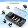 ENEGON Cargador de Pilas para Ni-MH Ni-CD de C, D,