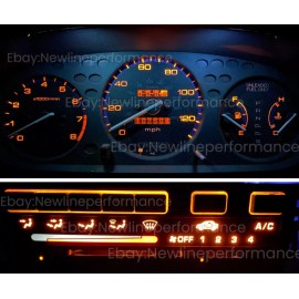 newlineperformanceLED Amber LED Cluster + Climate Control Bulb KIT for Honda Civic Ek  1996-1998