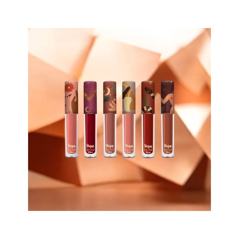 Set 6 Labiales Velvet Yuya + Cosmetiquera Set Velvet