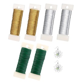Zocipro 0.35 mm x 300 m Flower Wire, 6 Rolls Craft Wire, Thin Gold Green Silver, Wire for Crafts, Thin Wire, Jewellery Wire, Winding Wire for Crafts, Christmas, Decoration, Crafts, Plants, Flowers