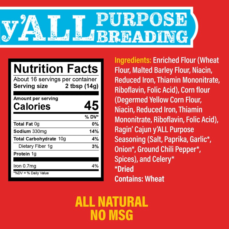 Ragin' Cajun y'ALL Purpose Breading Mix (Pack of 1) -