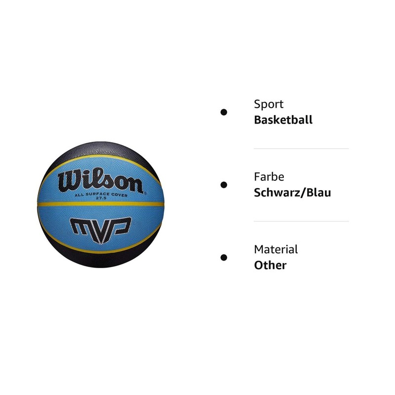 Wilson MVP Basketball, Black / Blue, 5