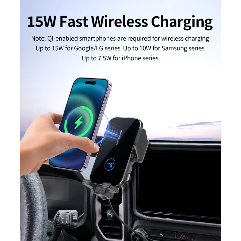 Wireless Charger Car Phone Holder for Ford Bronco Sport 2021-2024,8"