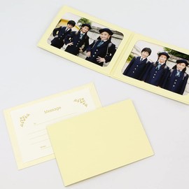 Yamadaya Matsuen Plain Cover Photo Mat Postcard Size 2 Sided Horizontal (Envelope Included, Message Card: Ivy), crema