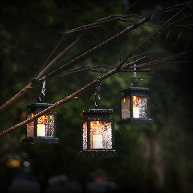LED Outdoor Solar Lantern Garden Hanging Solar Lamp with Decorative