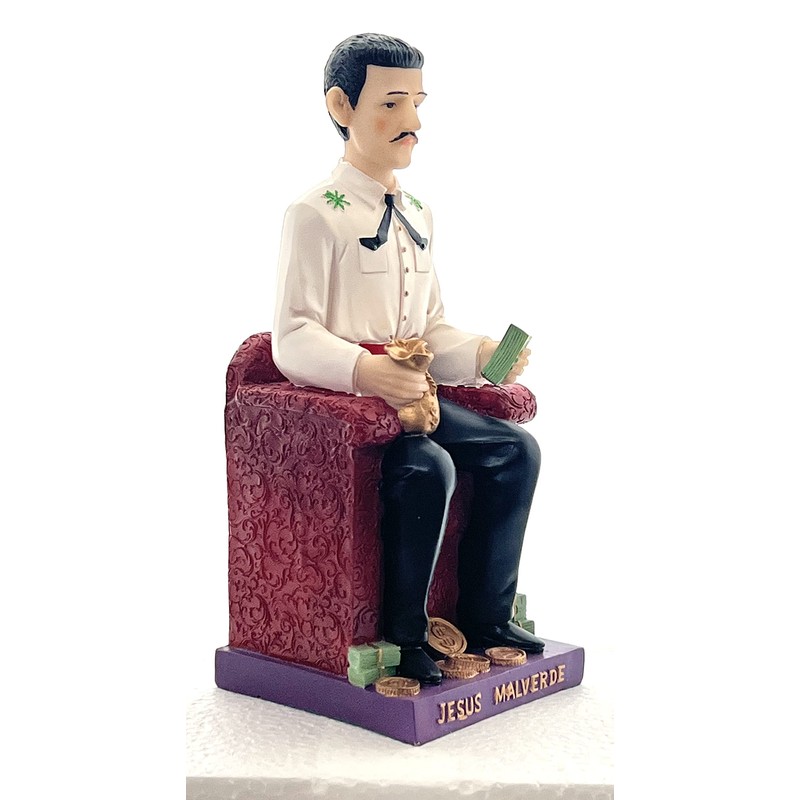 Bust of Jesus Malverde Sinaloa Figurine Mexico Estatua Figure10 Inch