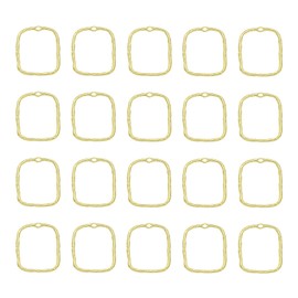 PATIKIL Open Bezels for Resin, 30 Pcs Alloy Medium Size Hollow Rectangular Open Back Frame Pendants for Craft DIY Making and Crafting, Gold Tone