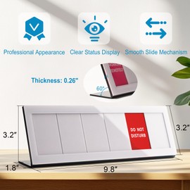 Desk Signs -6 Options Do Not Disturb, In A Meeting, Out Of Office, Working Remotely, Available,Back Soon Privacy Desk Slider Sign for Cubicle Coworking Open Office