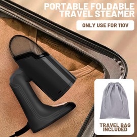 Garment Travel Steamer for Clothes Portable: Black Clothing Steamer Handheld 1500W Hand Held Mini Steamer Fabric Shirt Plancha a Vapor para Ropa Home Dorm Room Travel Essentials