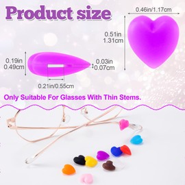 STSTR 11 Pairs Heart Glasses Ear Grips, Colorful Soft Silicone Eyeglasses Ear Hooks, Anti-Slip Eyeglasses Retainers Behind Ears for Women Men Sunglasses, Daily Wearing