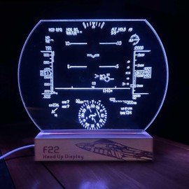 xinyuru Air Force Fighter Jets Heads Up Display HUD,Game Room Decor Night Light,LED Acrylic Light (F22)