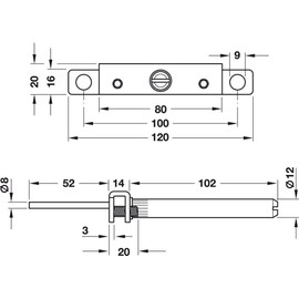Gedotec 2 Shelf Brackets | H8250 | Load Capacity up to 180 kg | Heavy Duty Support with Screw-On Plate and Plug Bolts Shelf Support Shelf Support | Shelf Support Concealed for Wall Mounting