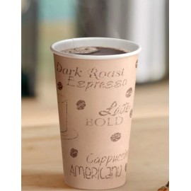 Choice 16 oz. Café Print Poly Paper Disposable Hot Cup- 150Cups For Office Kiosk