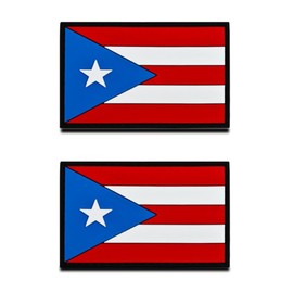2 parches de goma de PVC 3D de la bandera nacional de Puerto Rico, resistente y material sólido, parche táctico de emblema puertorriqueño con parte trasera enganchada para ropa, mochila, uniforme, chaleco de motociclista, viajes