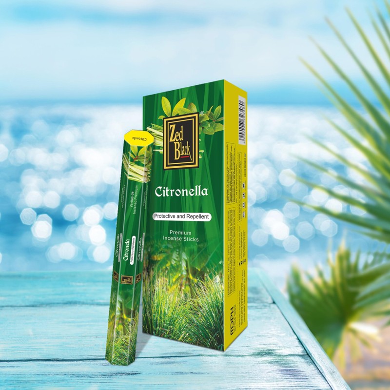 ZED BLACK Z023 Citronella Incense Sticks, 20 Sticks x 6