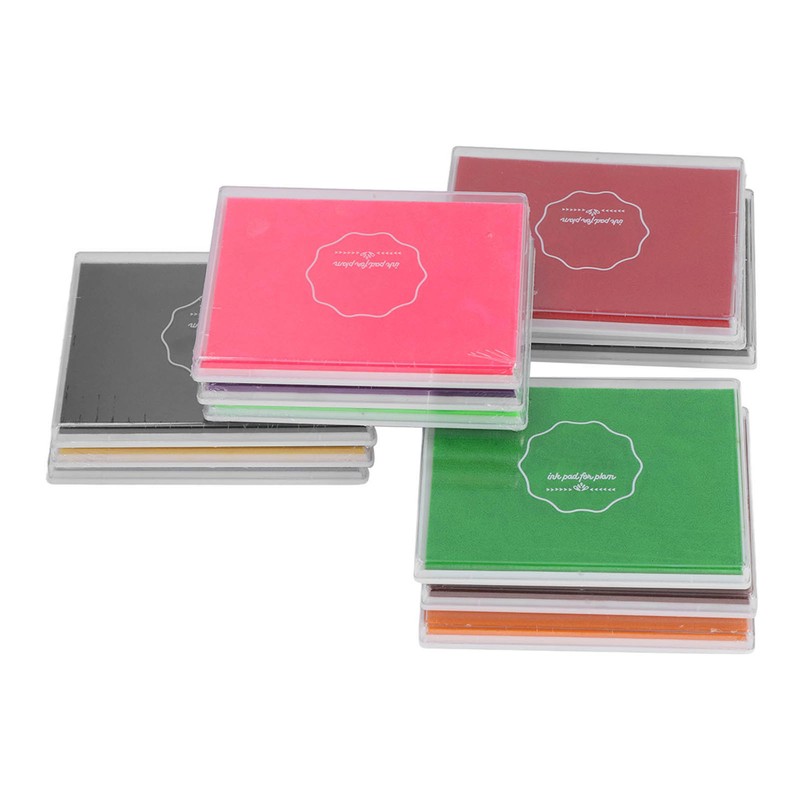 12Pcs Finger Ink Pads 12 Vivid Colors Easy to Clean