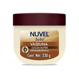 Nuvel Vaselina para Bebé 230 g Con Manteca de Cacao | Vaselina Hipoalergénica y Natural a Base de Petrolato | Protege, Hidrata y Cuida la Piel Sensible del Bebé