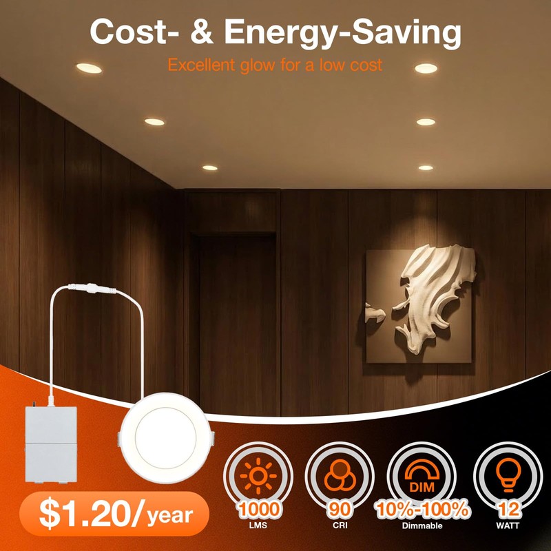 LEDVANCE 6" Night Ring Recessed Ceiling Downlight with Night Light,
