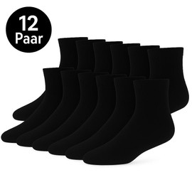 12 Pairs Business Casual Cotton Breathable Black Socks for Men and Women Unisex, black, 43 - 46