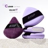 Jessup Borla Maquillaje, 2pcs Borlas Polvos Triangulares Puffs Suaves para