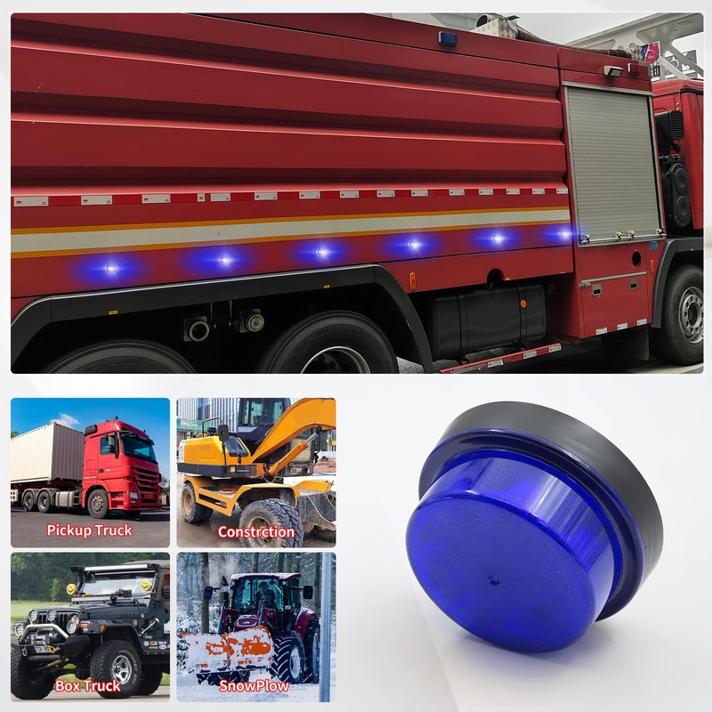 Ygmylandbb LED Strobe Warning Light, Blue Flashing Strobe Beacon Light,