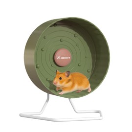 9.5" Silent Hamster Wheel, Non-Slip Track, Exercise, Release Stress, Relieve Anxiety, Adjustable Height Stand, for Syrian Dwarf Hamster, Gerbil, Mice, Other Small Medium Sized Pets, Green