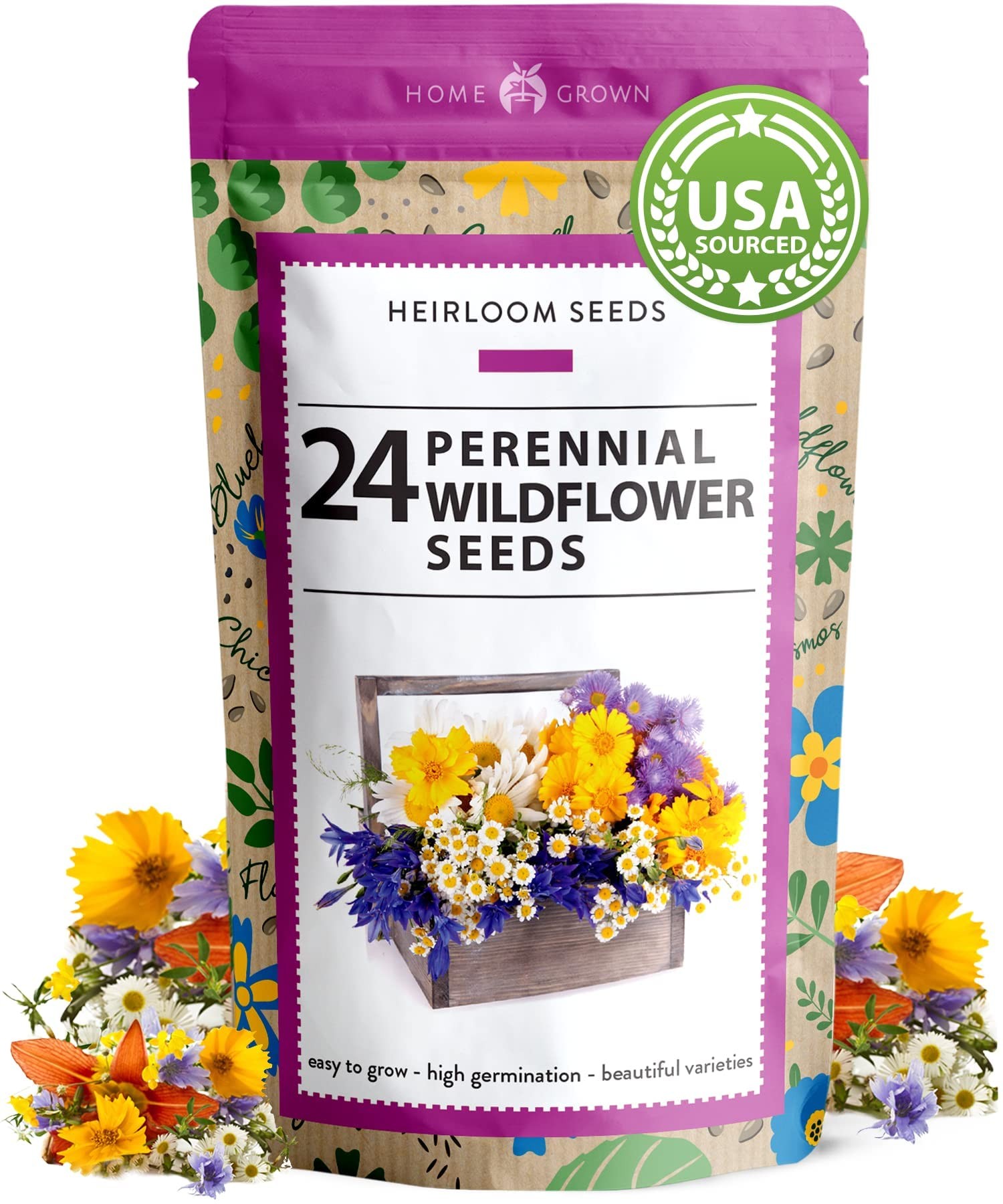 thumbnail image 2 of Paper Street Perennials Bulk Wildflower Seed Mix – 187,500 Seeds – All Perennial – Covers 1000 SQFT – Made In USA 2 of 5