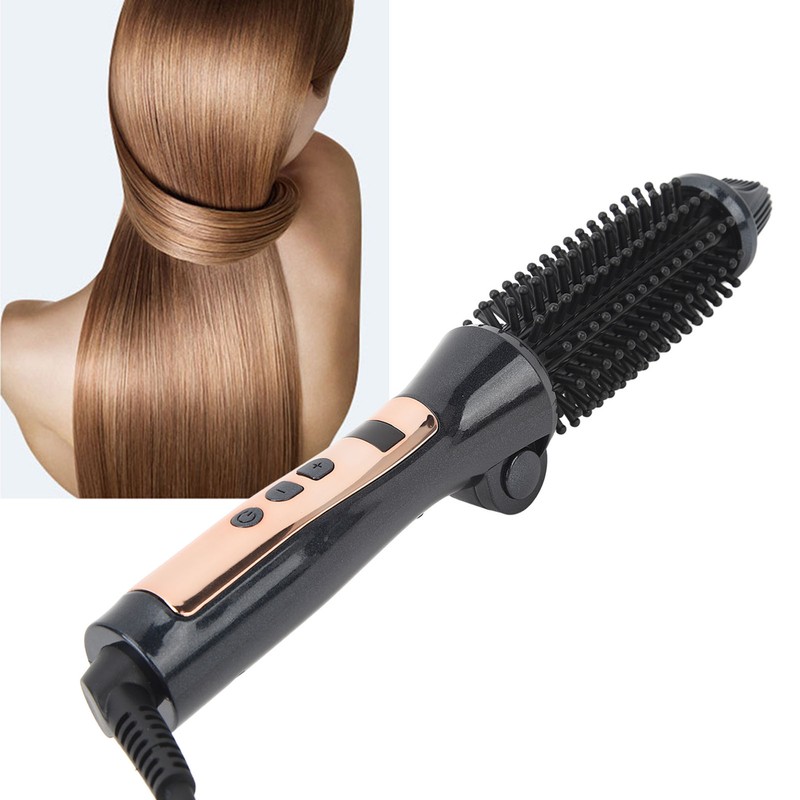Foldable Hair Curler Straightening Brush Adjustable Temperature Anti Scald Ceramic