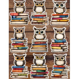 Unbranded Owl on Colorful Books Die Cut Vinyl Stickers Set Scrapbooking Laptop Waterbottle