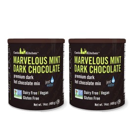 Castle Kitchen Mint Dark Hot Chocolate (2 Pack) Premium Plant Based, Dairy Free, Gluten-Free, Vegan Hot Coca Mix - Just Add Water - 14 oz