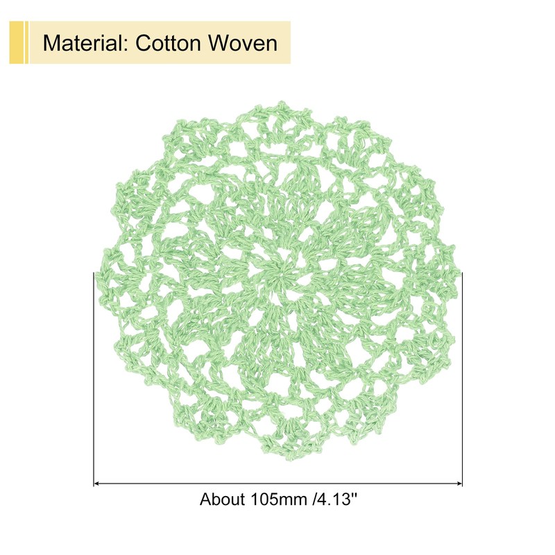 uxcell Fabric Coasters, 4pcs 4" - Cotton Woven Crochet Doilies,