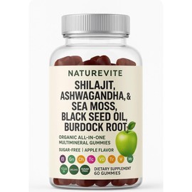 15-in-1 Seamoss Multimineral Gummies – With Black Seed Oil, Ashwagandha, Burdock Root, Bladderwrack, Turmeric, ACV, Chlorophyll, Manuka Honey & Shilajit – 60 Gummies
