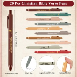 Kosiz 40 Pcs/20 Set Christian Gifts Bulk Spiral Bible Notebook and Ballpoint Pens Religious Notepad Back to School Gifts Prayer Journal for Students Church Sunday School Vbs 2025(Morandi,Classic)
