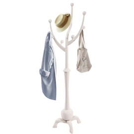 FALUSHAN Coat Rack Stand,Wooden Freestanding Coat Rack Creative Design Tree Branch Standing Coat Rack with 8 Hooks, Easy Installation Clothes Hanger Stand for Bedroom, Hallway, Entrance (White)