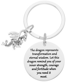 Kivosliviz Dragon Keychain Gifts for Men Adults Women Dragons Inspirational Dragon Keychain
