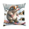 Mole Snowboarding With Goggles. Snowboard Snowboarder Rodent Throw Pillow