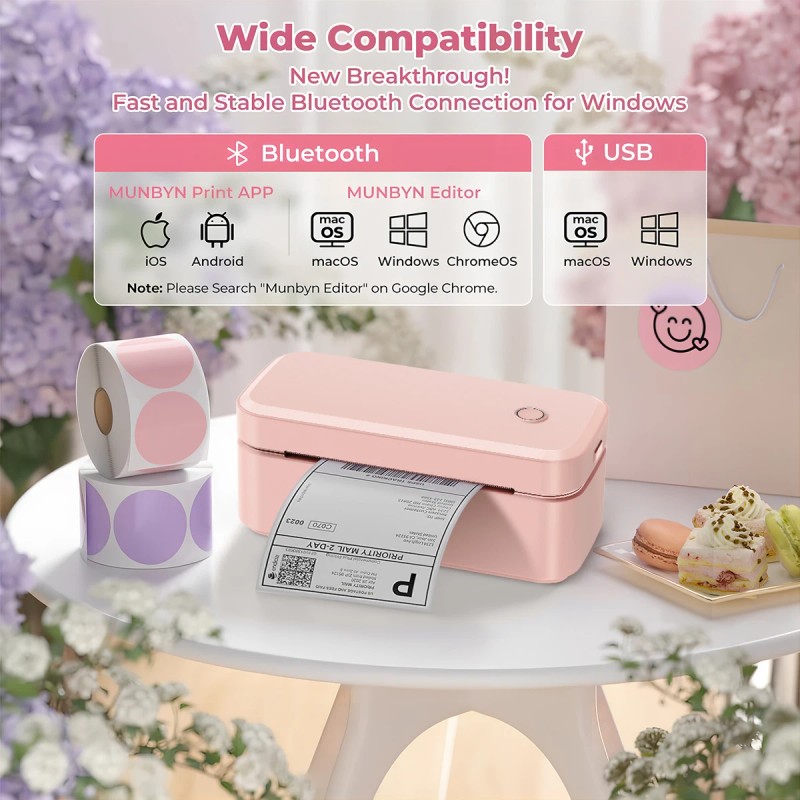W-Marklife X4 Imprimante Shipping Portable Thermal Label Printer Business 4x6