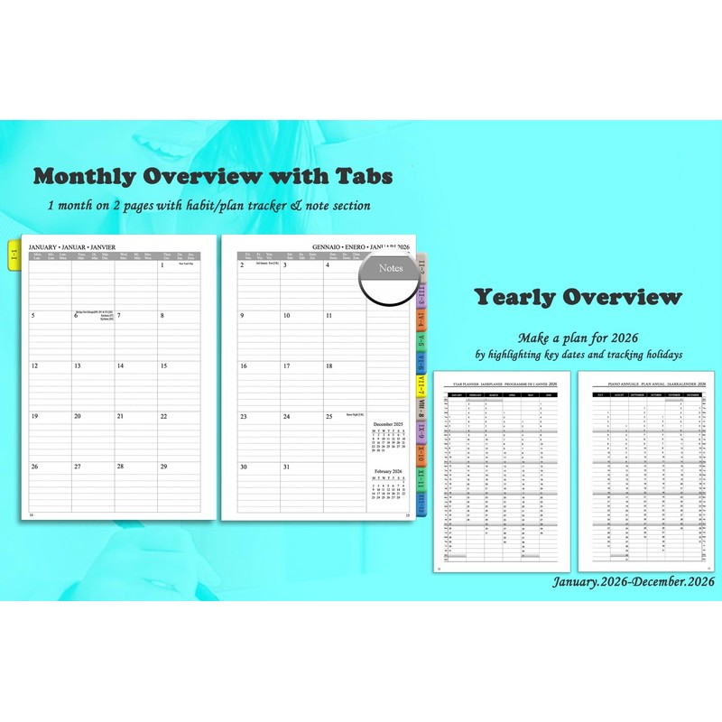 A5 Appointment Diary 2026 Week to View, Weekly & Monthly