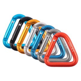 OMUKY Triangle Shape Aluminum Carabiner Clip Heavy Duty Keyring Camping Accessories Large Straight Gate Carabiners 7-Pack (Triangle-7pcs)