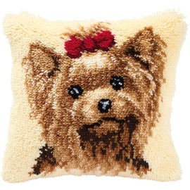 Vervaco Yorkshire Terrier Latch Hook Cushion, Multi-Colour