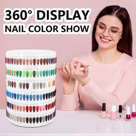 Upgraded Nail Polish Display Book 300 Colors, Professional Nail Color Sample Display Show with Transparent Nails Tips and Nails Polish Number Stickers